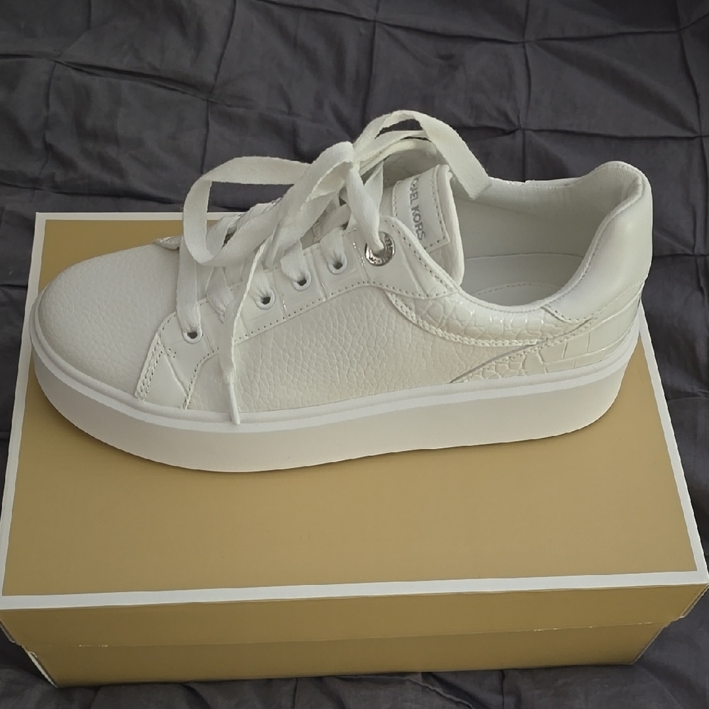 Michael Kors White Platform Sneakers